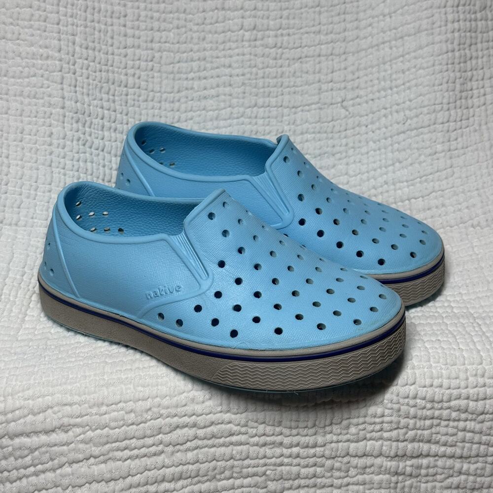 NATIVE Miles Light Blue Water Shoes Wide Feet Toddler Children's Boy's C11 11